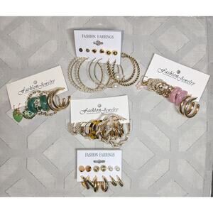 Brand New Lot of 5 Sets Fashion Earrings Hoop Clasp Stud Posts Stocking Stuffers